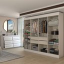 Ver imagem 2 de Guarda-roupa Casal Europa 8 Portas 4 Gavetas e Cômoda 6 Gavetas 100% Mdf Branco - Panorama Móveis