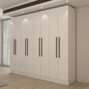 Ver mais imagens de Guarda-roupa Casal Europa 8 Portas 4 Gavetas e Cômoda 6 Gavetas 100% Mdf Branco - Panorama Móveis