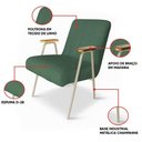 Ver imagem 3 de Poltrona Sala Decorativa Industrial Champanhe Laurita Linho Verde K01 - D'Rossi