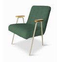 Ver imagem 2 de Poltrona Sala Decorativa Industrial Champanhe Laurita Linho Verde K01 - D'Rossi