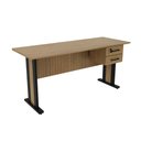 Ver imagem 2 de Mesa de Escritório 160x75,4cm 2 Gavetas e Chave Amêndoa/preto Me4193