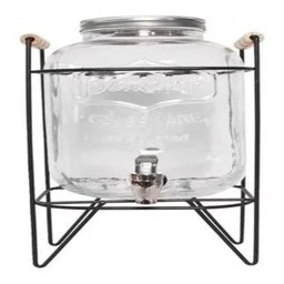 Suqueira com Suporte 5 Litros Dispenser de Vidro Água Suco - 5