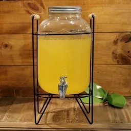 Suqueira com Suporte 5 Litros Dispenser de Vidro Água Suco - 3