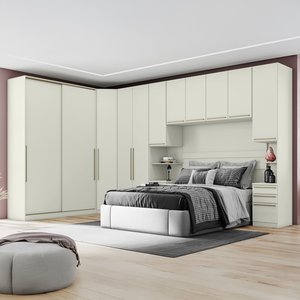 Quarto Modulado Completo Casal 6 Peças 11 Portas 9 Gavetas Seletto 