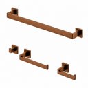 Ver imagem 2 de Kit Acessório 4 Peças Rose Gold Escovado Aço Inox 304 Goldenx