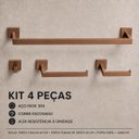Ver imagem 5 de Kit Acessório 4 Peças Rose Gold Escovado Aço Inox 304 Goldenx