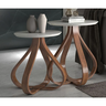 Mesa de Canto Pé Cebola 2 Mesas - Tampo Laqueado Offwhite com Vidro 50cm Gustavo Decor - 1