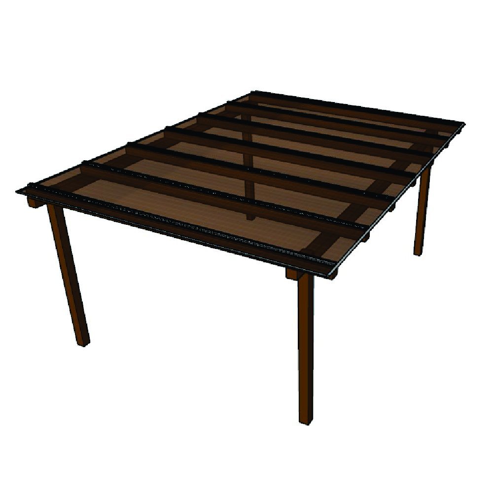 Cobertura Policarbonato Alveolar 4,00m x 1,00m - Bronze 6mm - 1