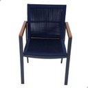 Ver imagem 5 de Jogo de Mesa Ripada 1,00m 4 Poltronas Amélia Corda Náutica para Jantar Jardim Piscina Azul
