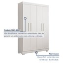 Ver imagem 2 de Guarda Roupa Solteiro 4 Portas 3 Gavetas Flórida 100% MDF Branco