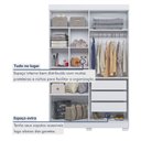 Ver imagem 4 de Guarda Roupa Solteiro 4 Portas 3 Gavetas Flórida 100% MDF Branco