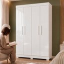 Ver mais imagens de Guarda Roupa Solteiro 4 Portas 3 Gavetas Flórida 100% MDF Branco