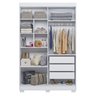 Guarda Roupa Solteiro 4 Portas 3 Gavetas Flórida 100% MDF - 9