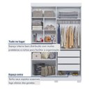 Ver imagem 4 de Guarda Roupa Solteiro 4 Portas 3 Gavetas Flórida 100% MDF