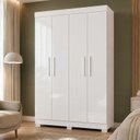 Ver imagem 1 de Guarda Roupa Solteiro 4 Portas 3 Gavetas Flórida 100% MDF Branco