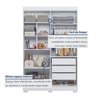 Guarda Roupa Solteiro 4 Portas 3 Gavetas Flórida 100% MDF - 5