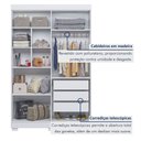 Ver imagem 3 de Guarda Roupa Solteiro 4 Portas 3 Gavetas Flórida 100% MDF Branco