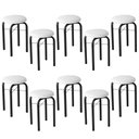 Ver imagem 1 de Kit 10 Banquetas Baixas para Cozinha em Aço Manu Sintético I01 Preto/Branco - Mpozenato