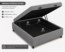 Ver imagem 2 de Base Box Baú Casal 138x188 Suede Cinza