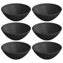 Ver imagem 1 de Jogo 6 Tigelas Bowl Plástico 400ml Preto 14x6cm Cumbuca Servir Sobremesas Frutas