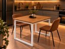 Ver imagem 2 de Mesa de Jantar Reforçada Industrial 110x70cm Tampo Marrom Pés Branco