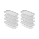 Ver imagem 1 de Kit Pote Porta Mantimentos Marmita Alimentos Freezer Microondas Branco - 8 Unidades
