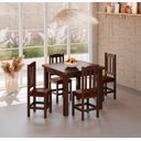 Ver imagem 1 de Mesa de Jantar Safira 88x88 com 4 Cadeiras Diamante Estofado Marrom:castanho