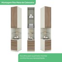 Ver imagem 7 de Quarto Modulado Casal 5 Peças 10 Portas 6 Gavetas com Espelho Seletto Areia/Jequitibá