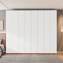 Ver imagem 1 de Guarda-Roupa Casal Madrid 8 Portas 6 Gavetas Freijó/Branco - Pnr Móveis