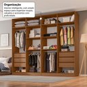 Ver imagem 3 de Guarda-Roupa Casal Madrid 8 Portas 6 Gavetas Freijó/Branco - Pnr Móveis