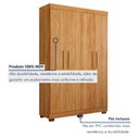 Ver imagem 2 de Guarda Roupa Solteiro 4 Portas 3 Gavetas Flórida 100% MDF Marrom/Amadeirado