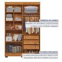 Ver imagem 3 de Guarda Roupa Solteiro 4 Portas 3 Gavetas Flórida 100% MDF Marrom/Amadeirado
