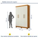 Ver imagem 6 de Guarda Roupa Solteiro 4 Portas 3 Gavetas Flórida 100% MDF