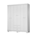 Ver imagem 2 de Guarda Roupa para Bebê Quarto Infantil 6 Portas 2 Gavetas Branco Flex 100% MDP