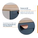 Ver imagem 5 de Cozinha Planejada Compacta 4 Peças com Armário Aéreo 2 Portas Vidro Arizona CabeCasa MadeiraOriginals Azul