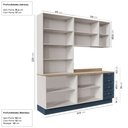 Ver imagem 4 de Cozinha Planejada Compacta 4 Peças com Armário Aéreo 2 Portas Vidro Arizona CabeCasa MadeiraOriginals Azul