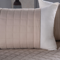 Peseira de Cama Queen - Kit 5 Pçs com Almofadas Cheias: Cáqui - 3