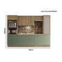 Ver imagem 2 de Armário de Cozinha Modulada Completa Reta 7 Peças 3,0m Botanic Kappesberg
