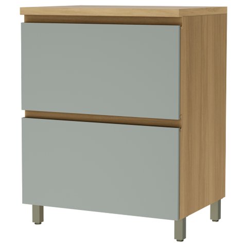 Balcão 1 Porta e 1 Gaveta Rainha Nature/verde Nesher 70cm