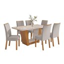 Ver imagem 2 de Conjunto Sala de Jantar Mesa Apogeu 1,70m Maxi Tampo com Vidro com 6 Cadeiras Apogeu Veludo Cinza