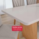 Ver imagem 5 de Conjunto Sala de Jantar Mesa Apogeu 1,70m Maxi Tampo com Vidro com 6 Cadeiras Apogeu Veludo Cinza