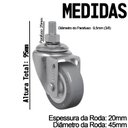 Ver imagem 2 de 16 Rodizio Roda Parafuso Espiga Giratório Pvc 50mm Anti Risco Schioppa