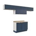 Ver imagem 3 de Cozinha Planejada 4 Peças com 3 Aéreos e Balcão 120cm Arizona CabeCasa MadeiraOriginals Azul