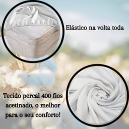 Lençol Casal Algodão Egípcio 400 Fios Branco Jogo Cama 3 Pçs - 4