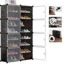 Ver imagem 1 de Sapateira Dupla Gigante Armario Modular Organizador Ajustavel 16 Prateleiras Porta Sapatos Brinquedo