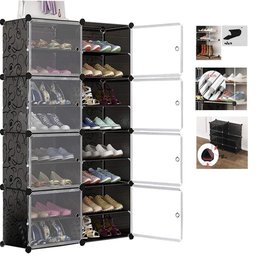 Sapateira Dupla Gigante Armario Modular Organizador Ajustavel 16 Prateleiras Porta Sapatos Brinquedo - 1