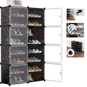 Sapateira Dupla Gigante Armario Modular Organizador Ajustavel 16 Prateleiras Porta Sapatos Brinquedo