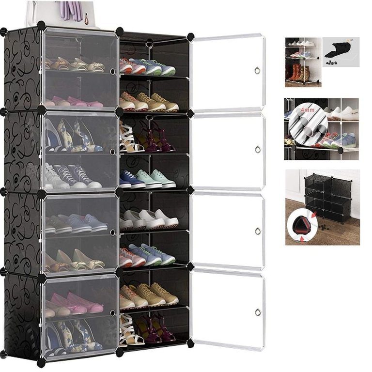 Sapateira Dupla Gigante Armario Modular Organizador Ajustavel 16 Prateleiras Porta Sapatos Brinquedo