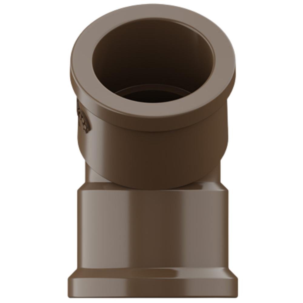 Joelho de 45° Graus Soldável Pvc Marrom para Canos Tubos de Água Fria de 3” Polegadas 85mm - 3