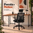 Ver imagem 4 de Conjunto de Escritório Mesa Pérola e Cadeira Diretor Relax Preto